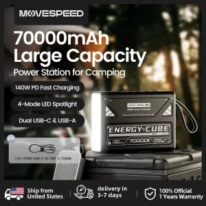 MOVESPEED LED Camping Lantern 70000mAh Large Capacity Battery