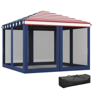 Outdoor 10' x 10' pop-up canopy tent with mesh netting