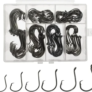 160PCS Circle Hooks for Saltwater Fishing, Sizes 1/0-8/0,