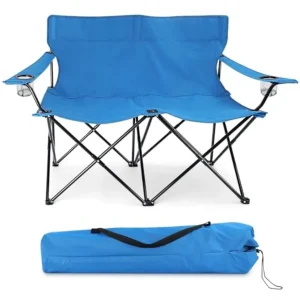 Folding Camping Chair, Double Seat Foldable Camp Chair for 2 Persons,