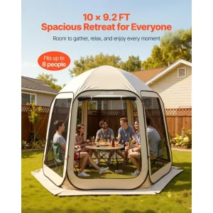 Screen House Tent 10 x 9.2 ft Beige 4-8 Person